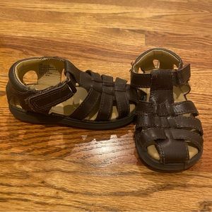 Brown leather fisherman sandals toddler size 6